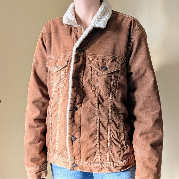 Gap Sherpa Lined Corduroy Jacket Large - Picture 3 of 6